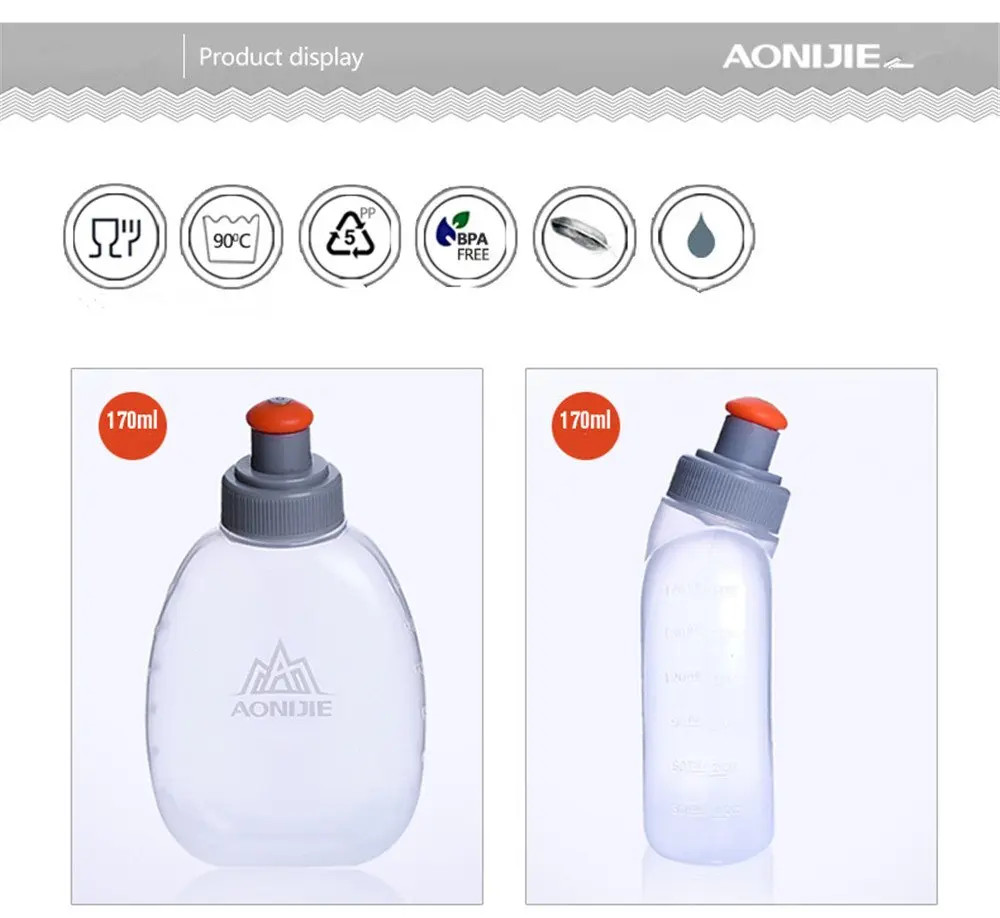 AONIJIE 2-Pack 170ml & 250ml Sports Water Bottles | BPA-Free & Leak-Proof for Marathon Running - view 5