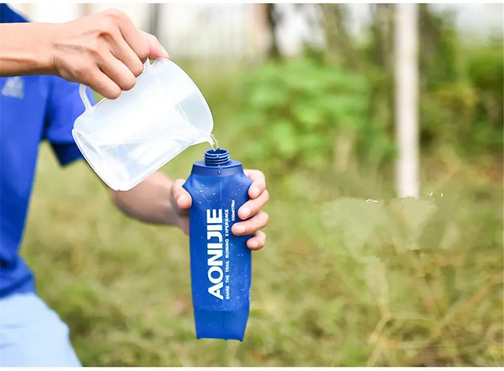 AONIJIE Foldable Soft Flask Water Bottle 500mL (16.9 oz) 2-Pack | Lightweight & Collapsible for Outdoor Sports - view 7