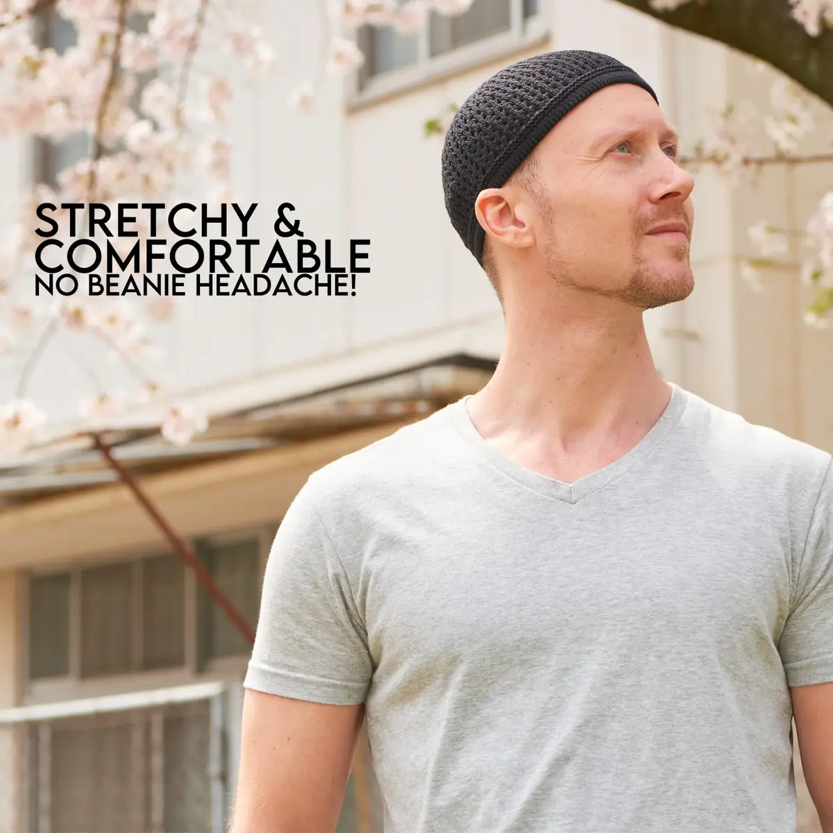 CHARM 100% Cotton Skull Cap Beige | Breathable Summer Headwear for Men & Women - view 4