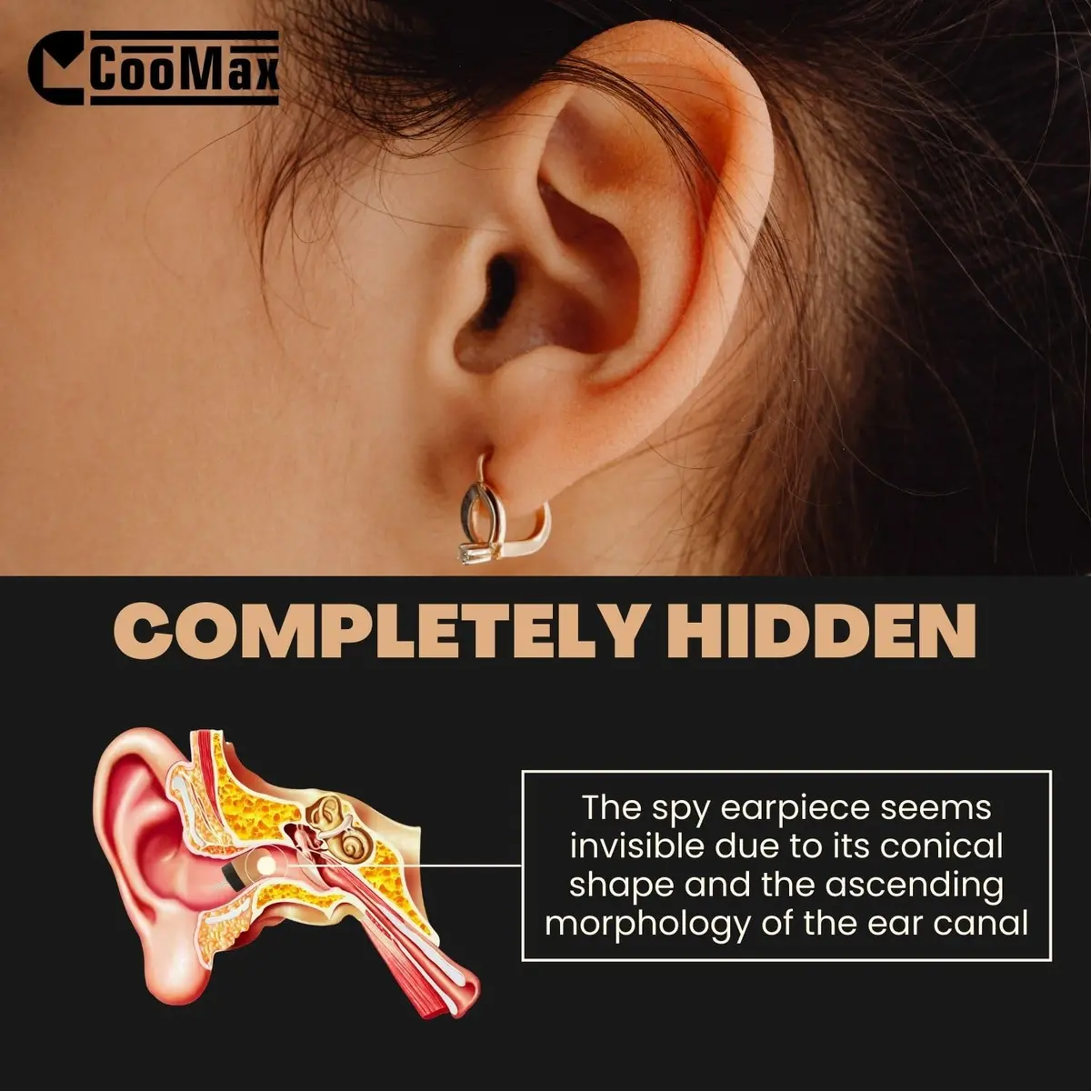 COOMAX 918 Ultimate Invisible Spy Earpiece Detection Wireless Hidden Covert Earphone | Discreet, High-Quality Listening Device - view 3