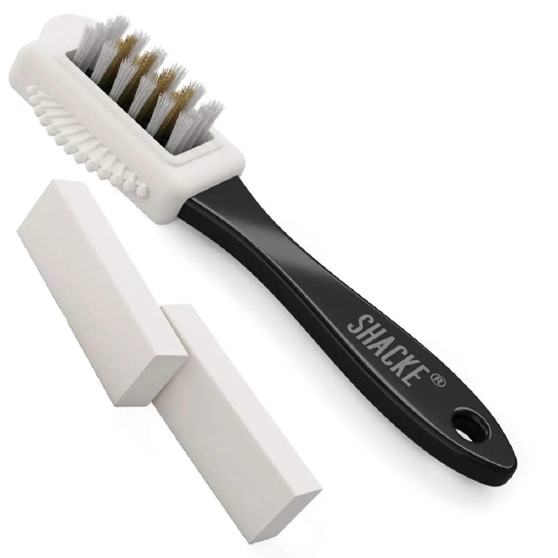 Shacke Suede & Nubuck Brush Kit with 2 Erasers | 4-Way Cleaner for Shoes, Boots, Bags - main product image