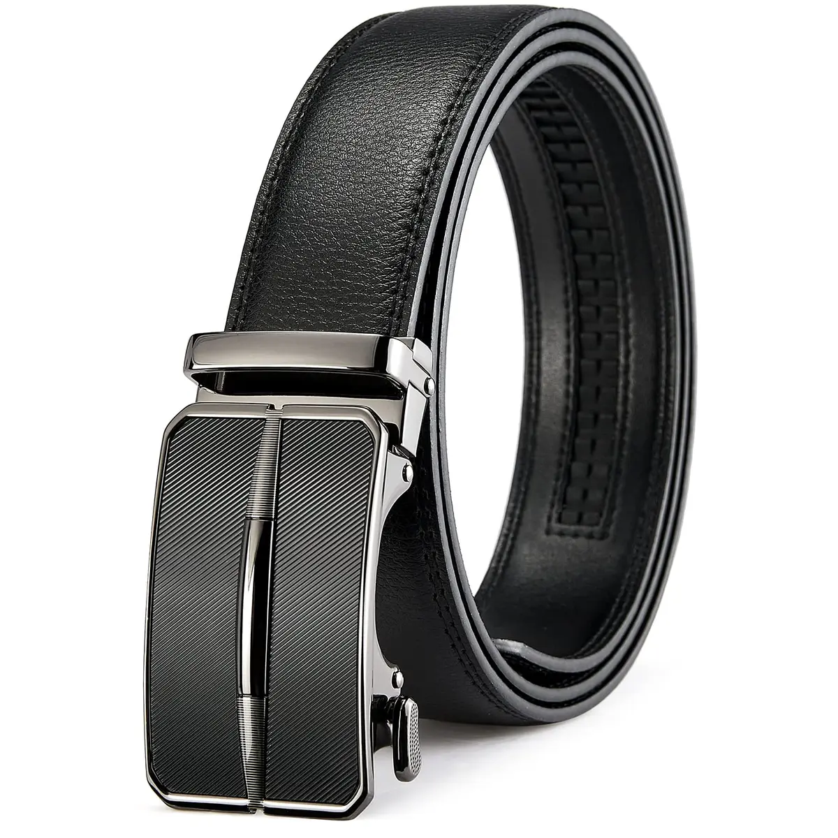 BOSTANTEN Ratchet Mens Belt Leather Trim to Fit 1.38" (3.5cm) Gift Boxed | Adjustable Automatic Buckle for Dress & Casual Wear - main product image