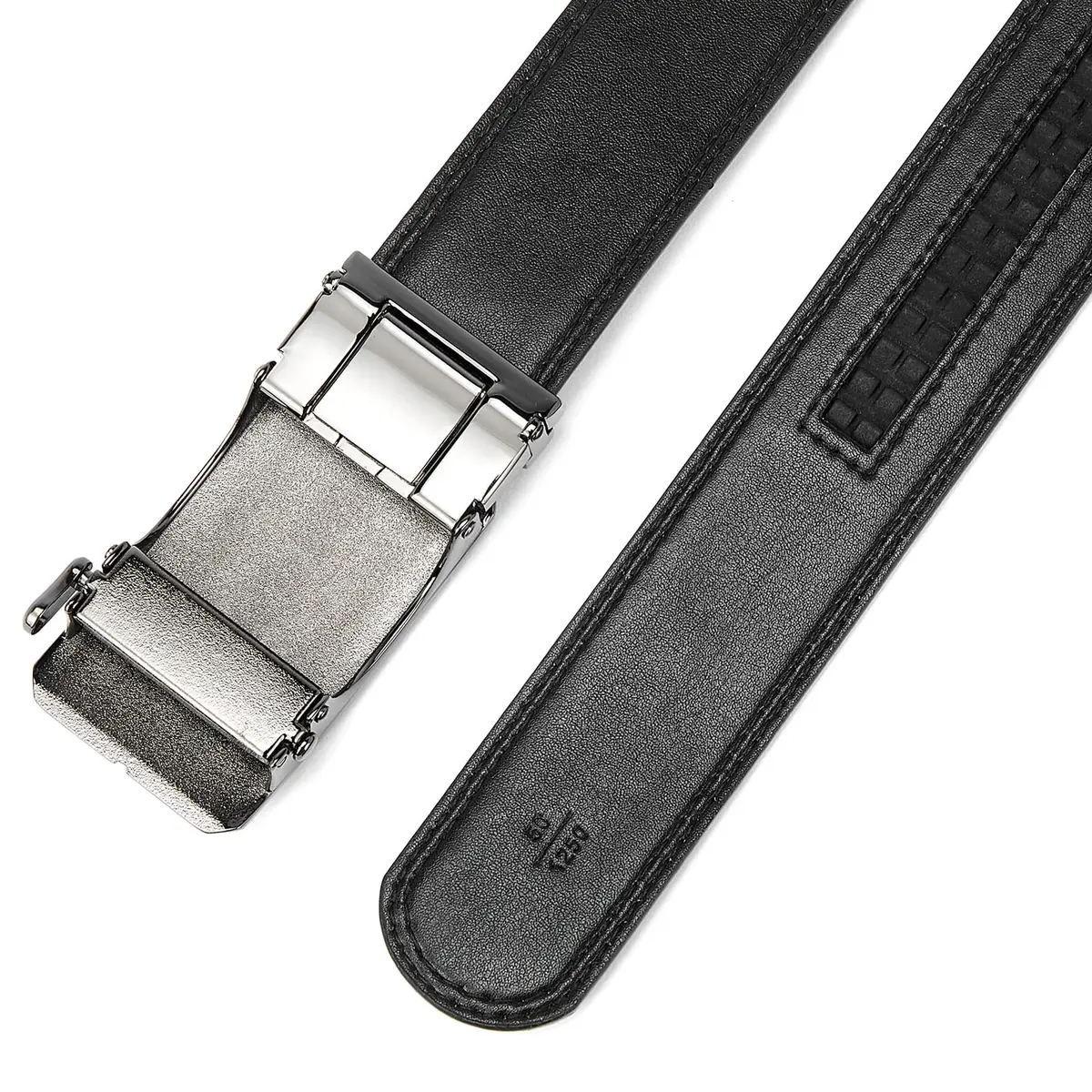 BOSTANTEN Ratchet Mens Belt Leather Trim to Fit 1 3/8" (3.5cm) Gift Boxed - view 5