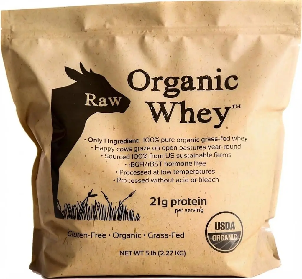 Raw Organic Whey Protein Powder Grass Fed Unflavored 2.27 kg (5 lb) | USDA Organic 1-Ingredient Protein - main product image