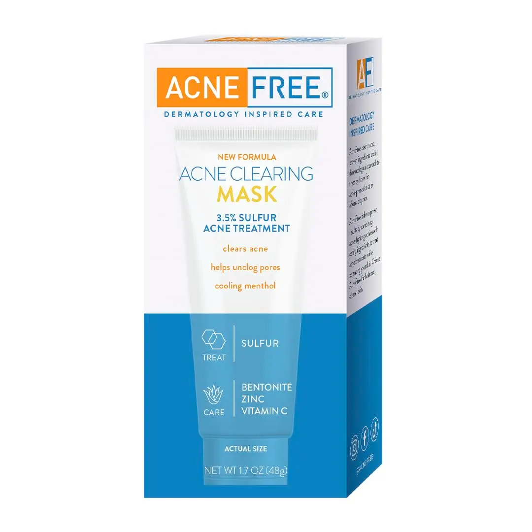 AcneFree Acne Clearing Mask with Sulfur for Acne & Oily Skin, 1.7 Oz | Absorbs Excess Oil & Unclogs Pores - view 7