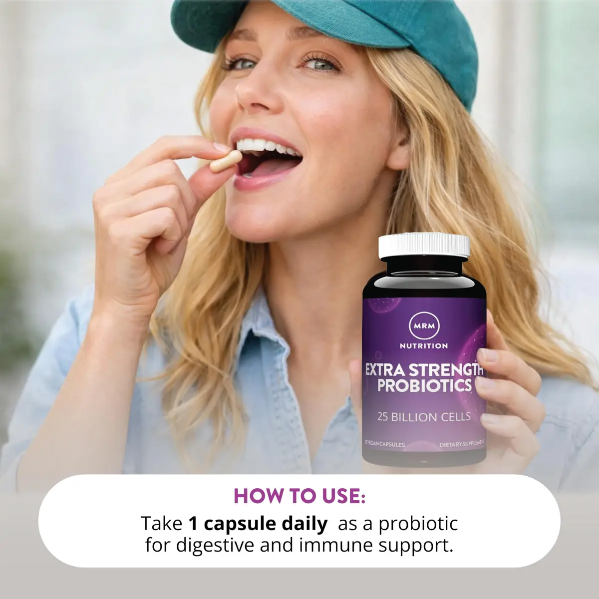 MRM Nutrition Extra Strength Probiotics 30 Capsules | 16 Strains & 25 Billion Cells for Gut Health - view 5
