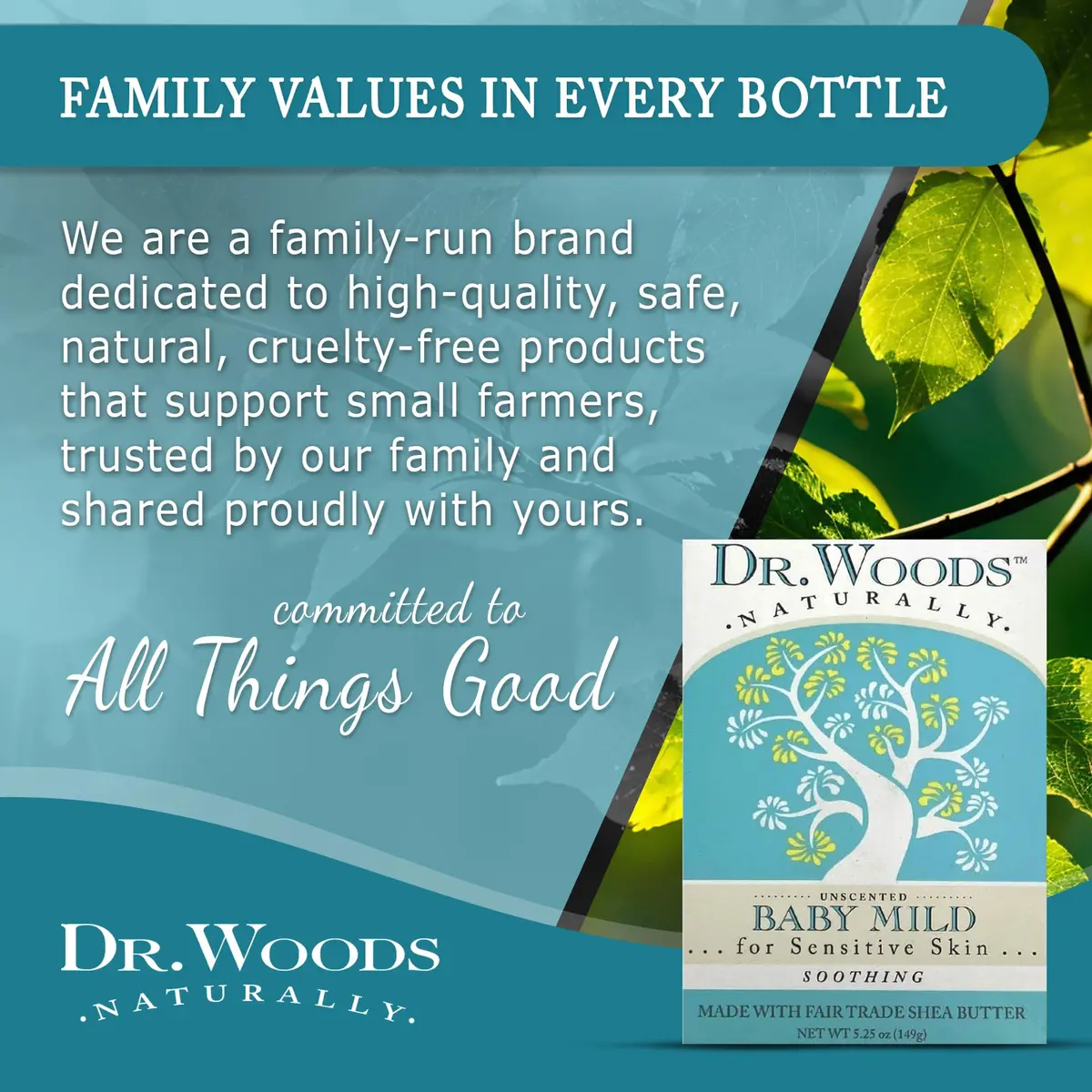 Dr. Woods Unscented Baby Mild Bar Soap 15.75 oz (3 x 5.25 oz) | Gentle Castile Soap for Sensitive Skin - view 6
