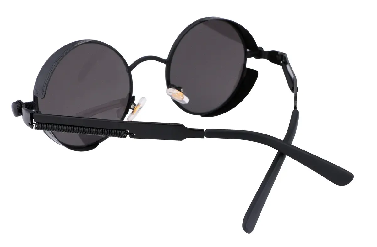 FEISEDY Retro Gothic Steampunk Sunglasses Round Metal Frame Punk Circle Inspired Shade Men B1857 - view 7