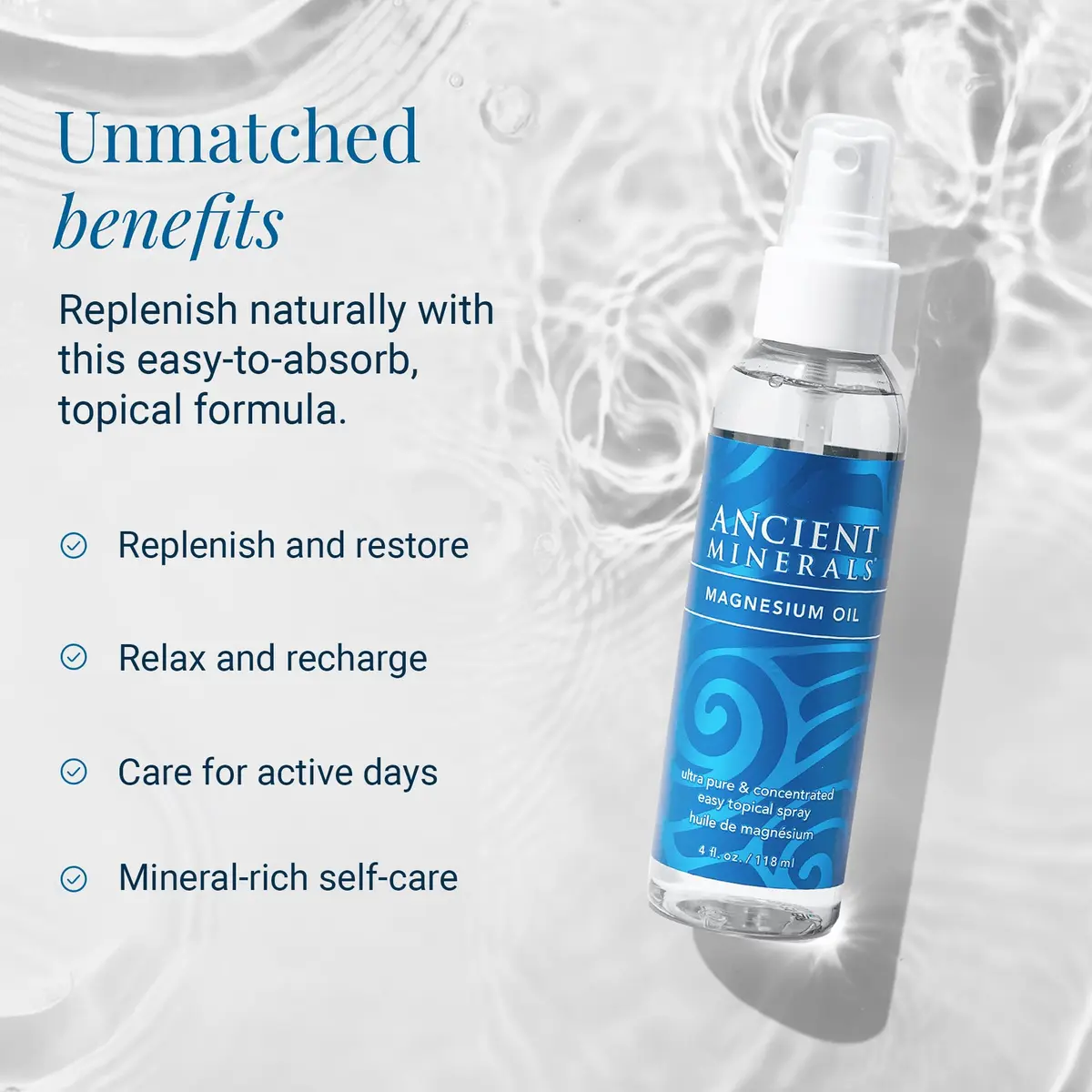 Ancient Minerals Magnesium Oil Refill, Zechstein Chloride, 33oz - view 3