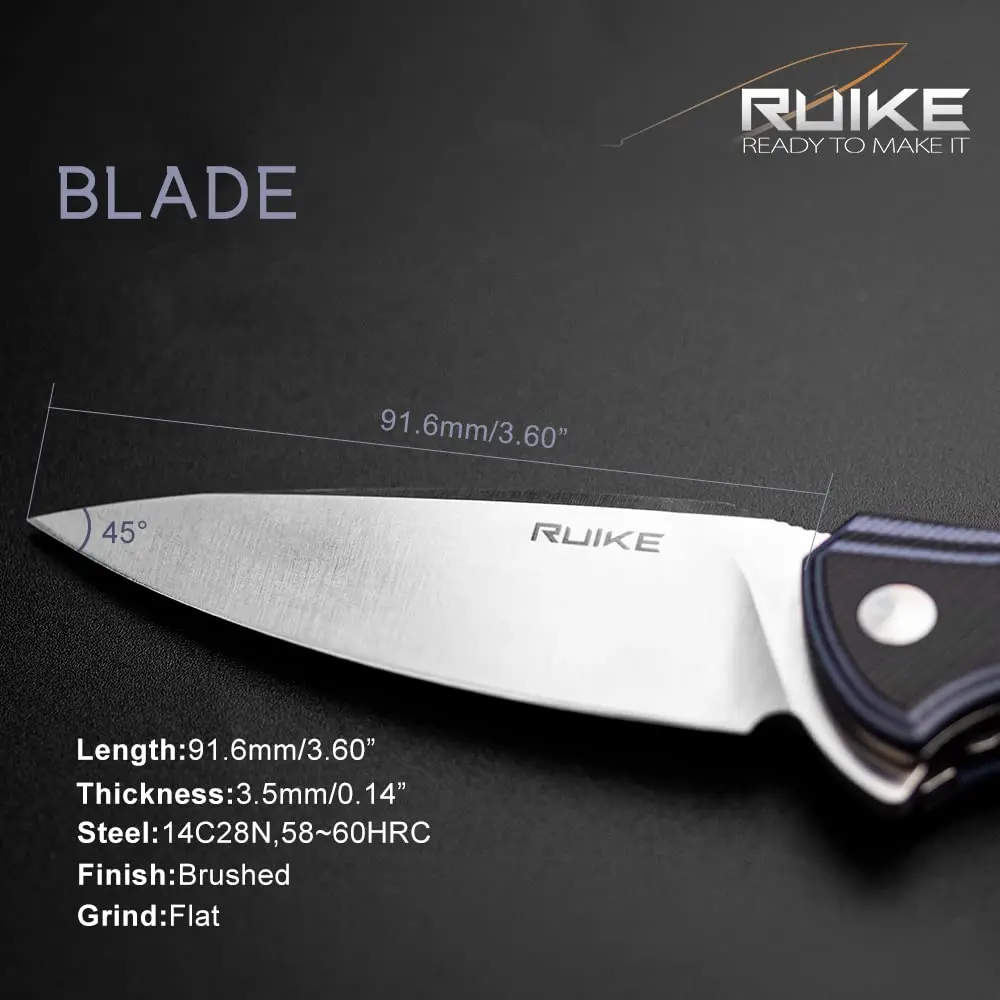 Ruike Small Pocket Folding Knife 14C28N Stainless Steel | Compact Tactical Survival Tool - view 6