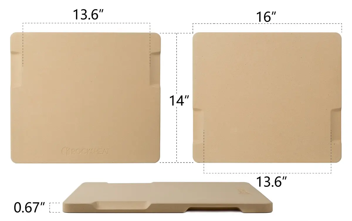 ROCKSHEAT Large Pizza Stone 16"x14" Rectangular | Oven & Grill Ready, 1400℉ Resistance - view 8