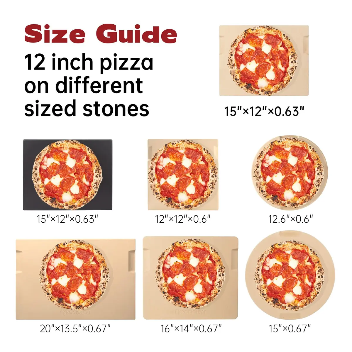ROCKSHEAT Pizza Stone for Oven & Grill 15x12 Inch | Heavy Duty Cordierite Baking Stone with Handles - view 8