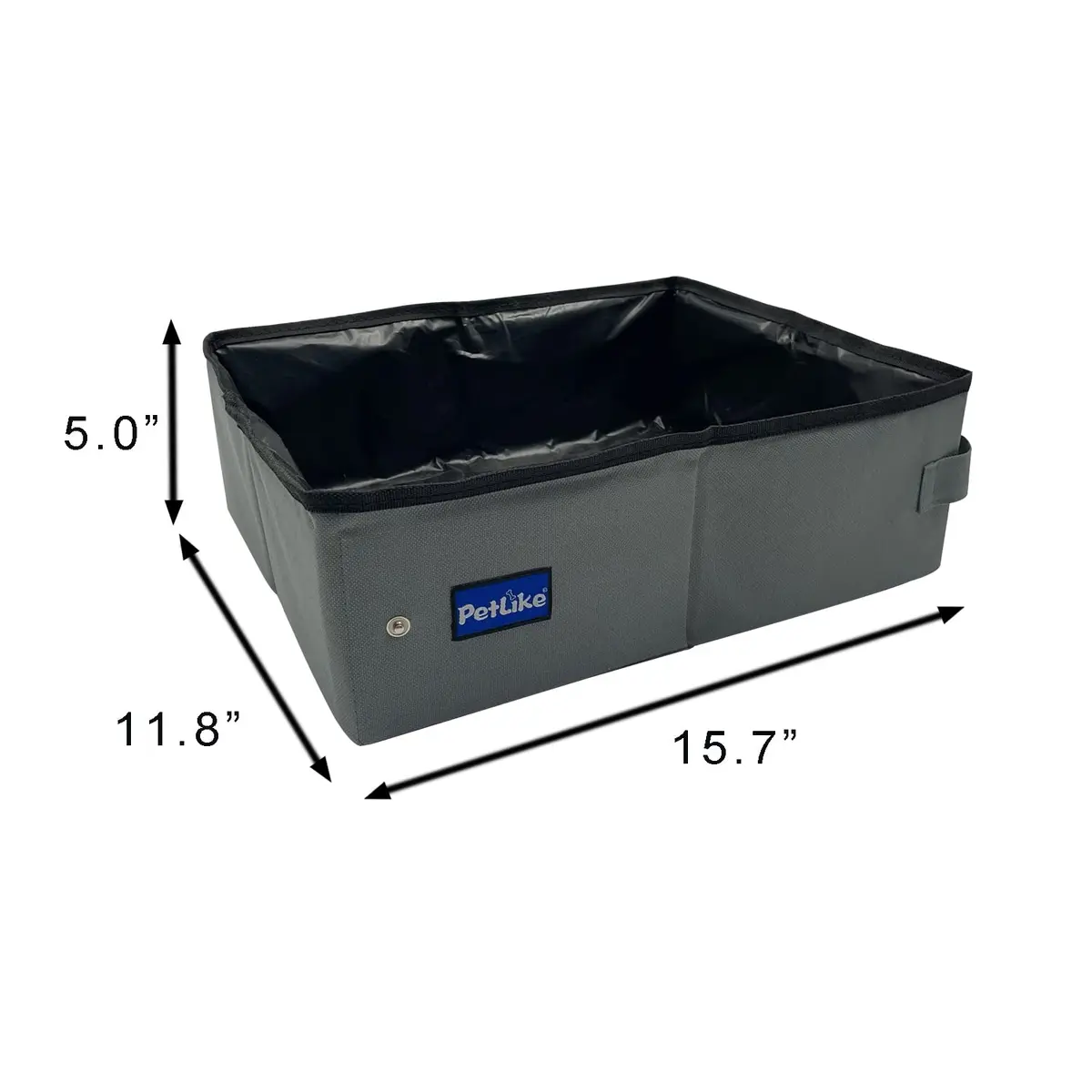 PetLike Travel Cat Litter Box Medium Light Grey | Leak-Proof Portable Collapsible Tray Carrier (40cm x 30cm x 13cm) - view 2