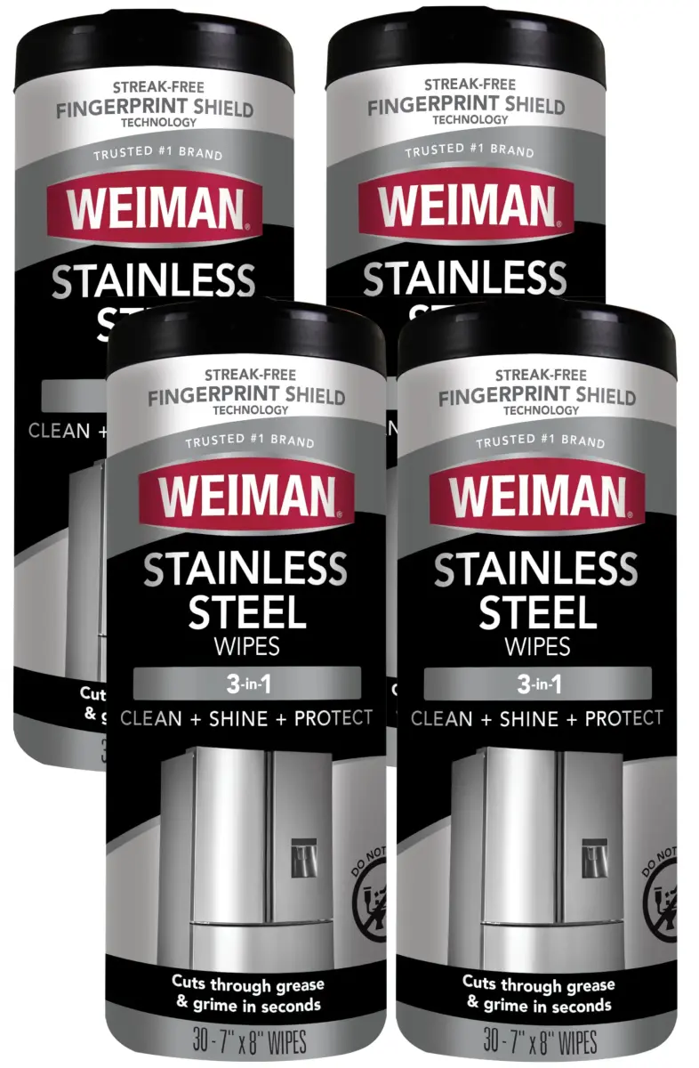 Weiman Stainless Steel Cleaner Wipes (120 Count) | pH Neutral Formula for Appliances - main product image