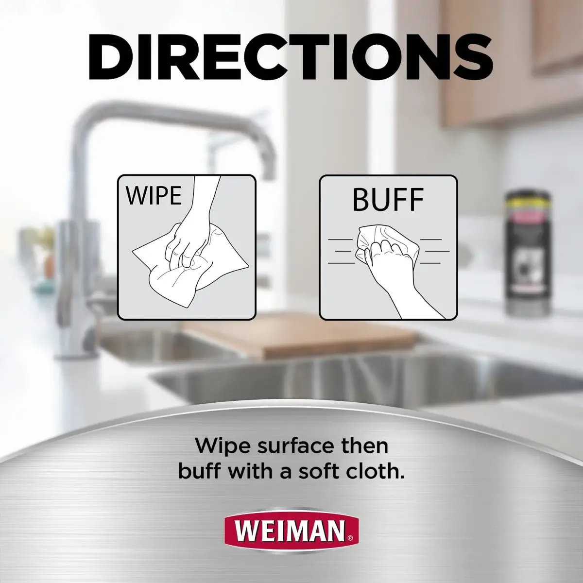 Weiman Stainless Steel Cleaner Wipes (120 Count) | pH Neutral Formula for Appliances - view 4