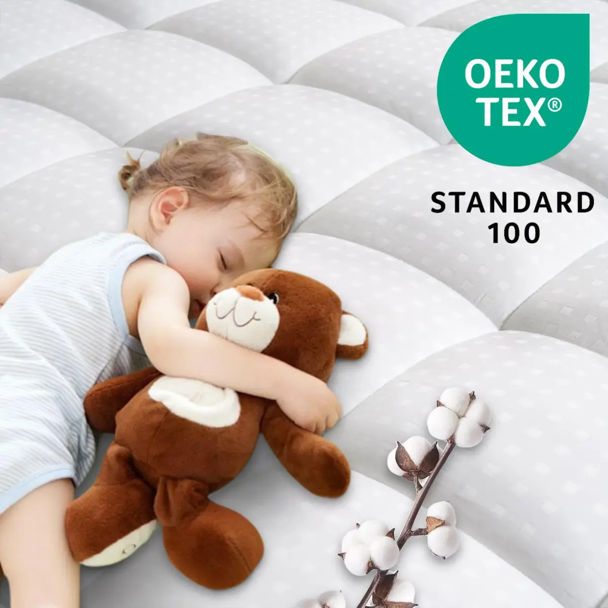 LEISURE TOWN Cotton King Mattress Pad Fitted Quilted Mattress Cover 78x80 inches (198x203 cm) | OEKO-TEX Certified Breathable Comfort - view 2