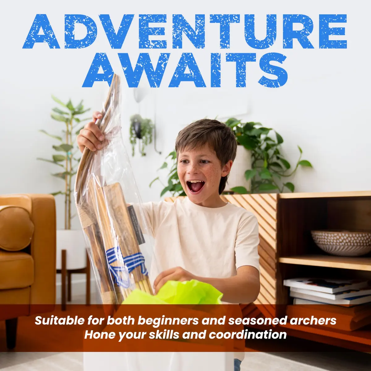 Adventure Awaits! Handmade Wooden Bow and Arrow Set 2-Pack | 81 cm (31 in) Draw Length | 20 Wood Arrows & 2 Quivers - view 5