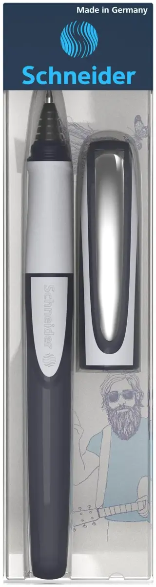 Schneider Ray Cartridge Rollerball Pen M (Medium), Refillable, Dark Blue/Light Gray Barrel, Royal Blue Erasable Ink Cartridge, Pack of 1 Pen | Smooth Ink Flow - view 7