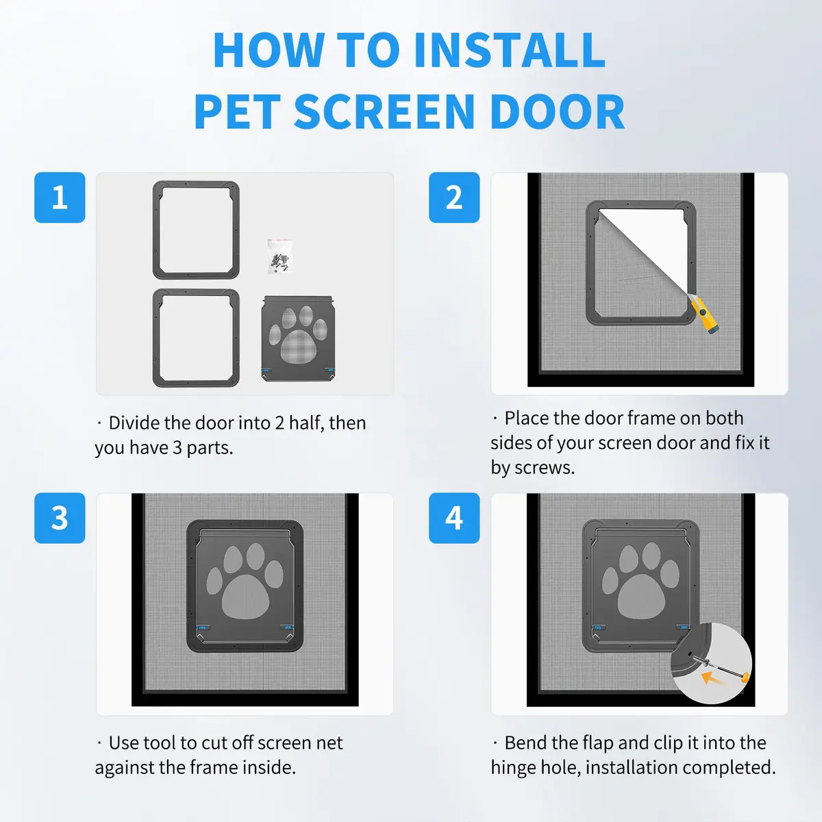 NAMSAN Dog Screen Door with Magnetic Flap & Lockable Panel, 12x14 Inch Inner Size | Secure Pet Access for Screen Doors - view 5