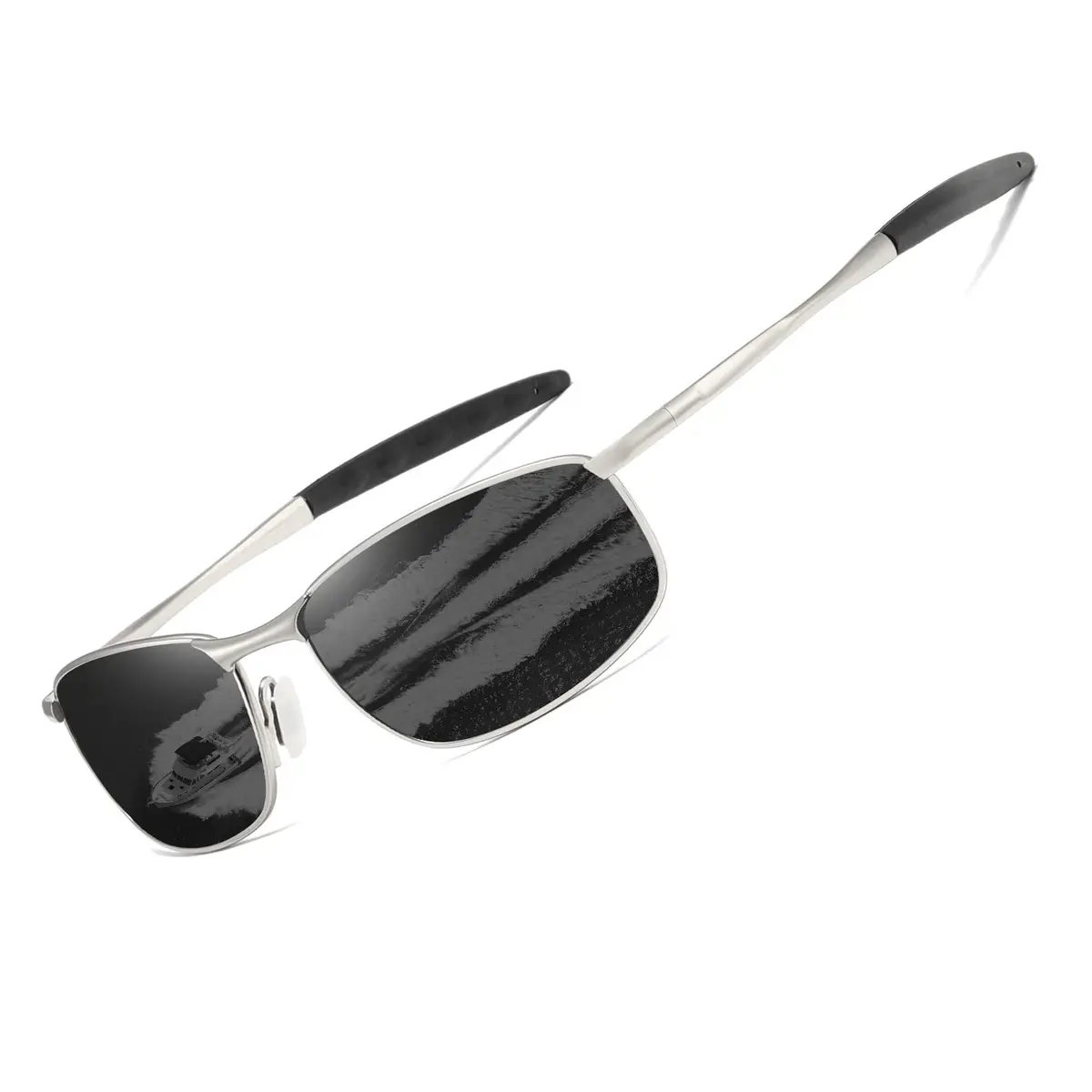 AEVOGUE Rectangular Polarized Sunglasses AE0395 | UV400 Protection, Metal Frame, 59mm Lens Width - main product image
