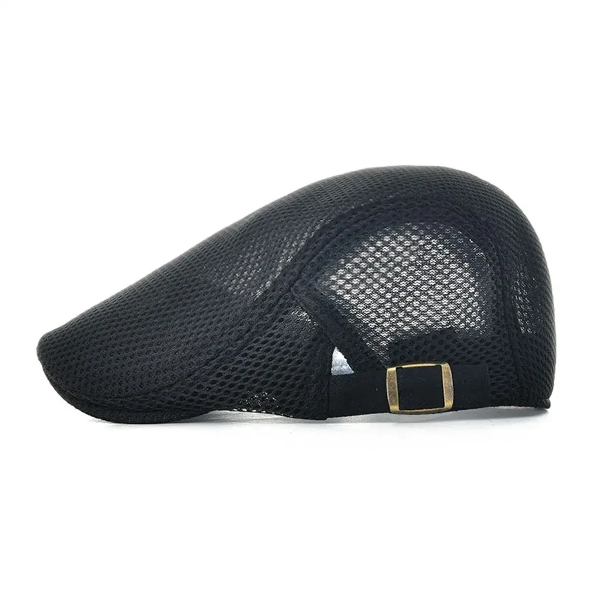 VOBOOM Men Breathable Mesh Summer Hat Adjustable Newsboy Beret Ivy Cabbie Flat Cap (Black) - view 2