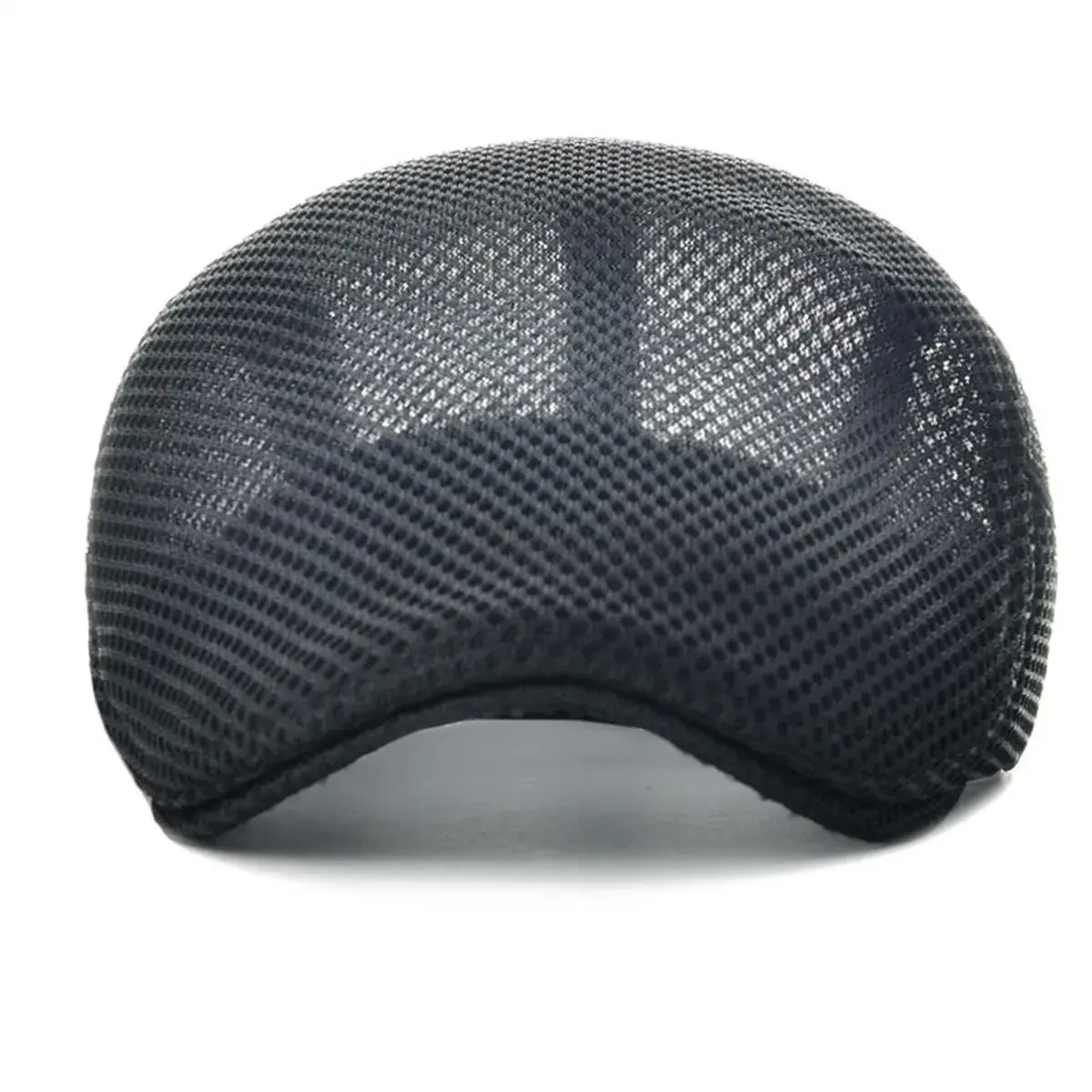 VOBOOM Men Breathable Mesh Summer Hat Adjustable Newsboy Beret Ivy Cabbie Flat Cap (Black) - view 4