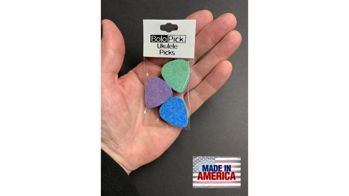 BoloPick Felt Ukulele Picks, 6 Piece | Durable, Reusable Felt Picks for Ukulele, Guitar, Bass, Autoharp, Banjo | Made in USA - view 2