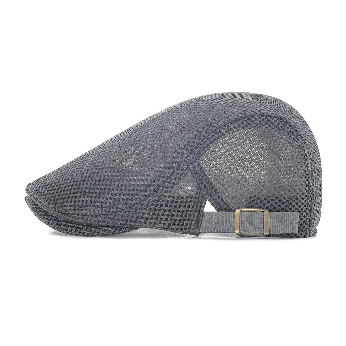 VOBOOM Men's Breathable Mesh Summer Hat Adjustable Newsboy Beret Ivy Cabbie Flat Cap (Grey) | Lightweight & Breathable - view 2