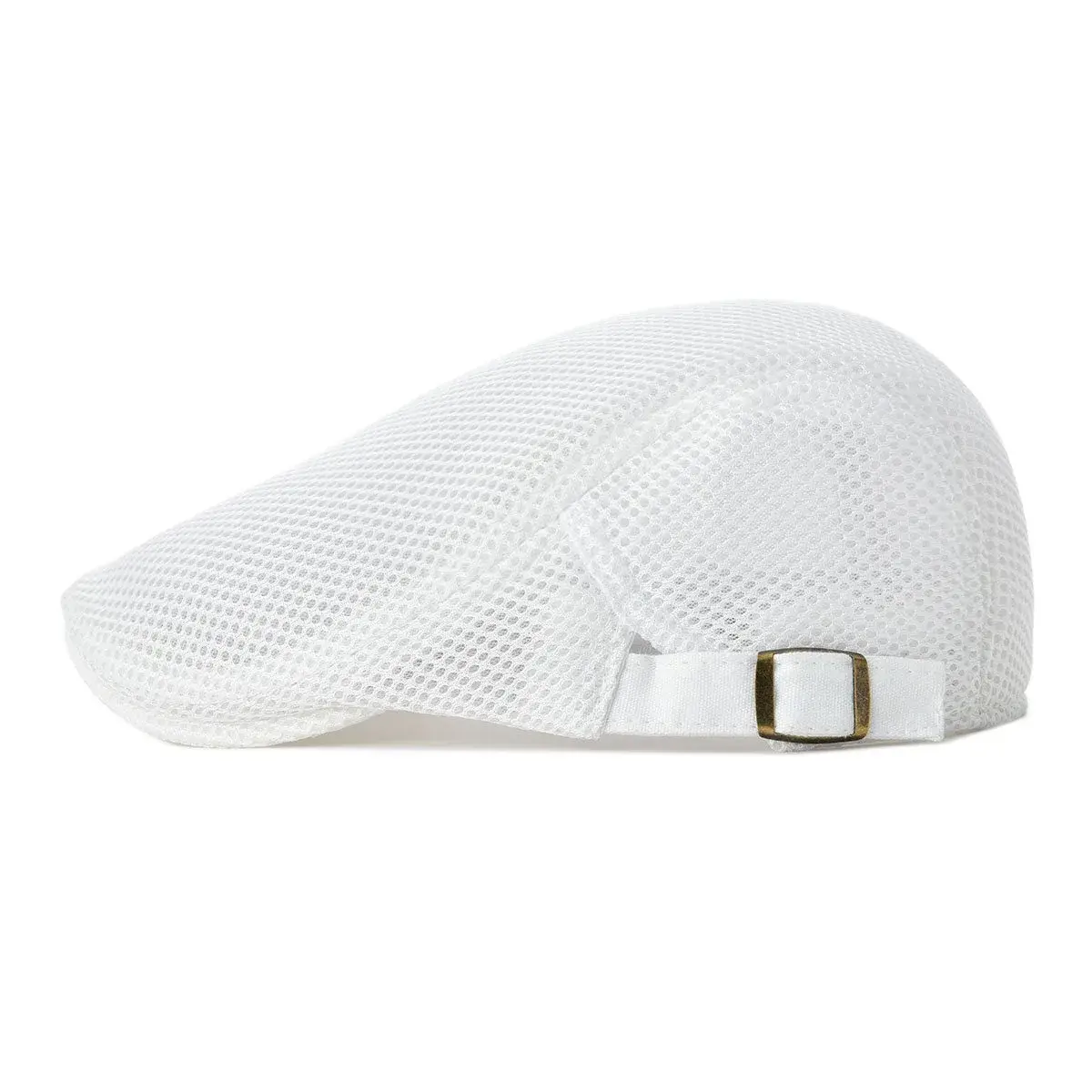 VOBOOM Men's White Breathable Mesh Summer Hat - Adjustable Newsboy Beret Ivy Cabbie Flat Cap - view 2