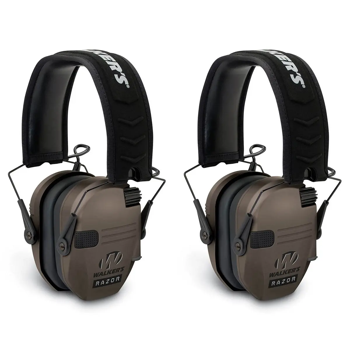 Walker's Razor Slim Shooter Electronic Hearing Protection Earmuffs 2-Pack | Noise Reduction 23dB, HD Speakers, Foldable Headband - main product image