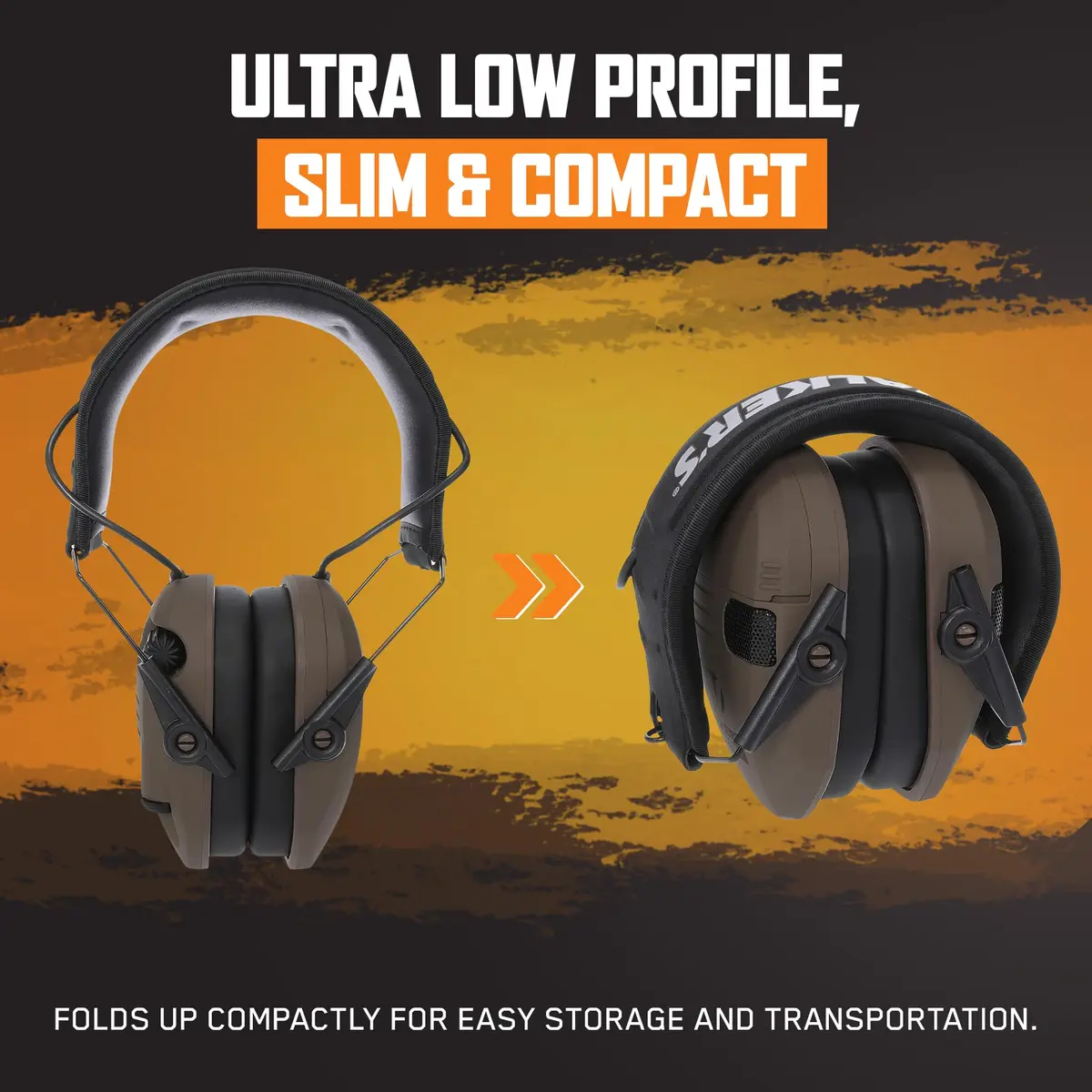 Walker's Razor Slim Shooter Electronic Hearing Protection Earmuffs 2-Pack | Noise Reduction 23dB, HD Speakers, Foldable Headband - view 4