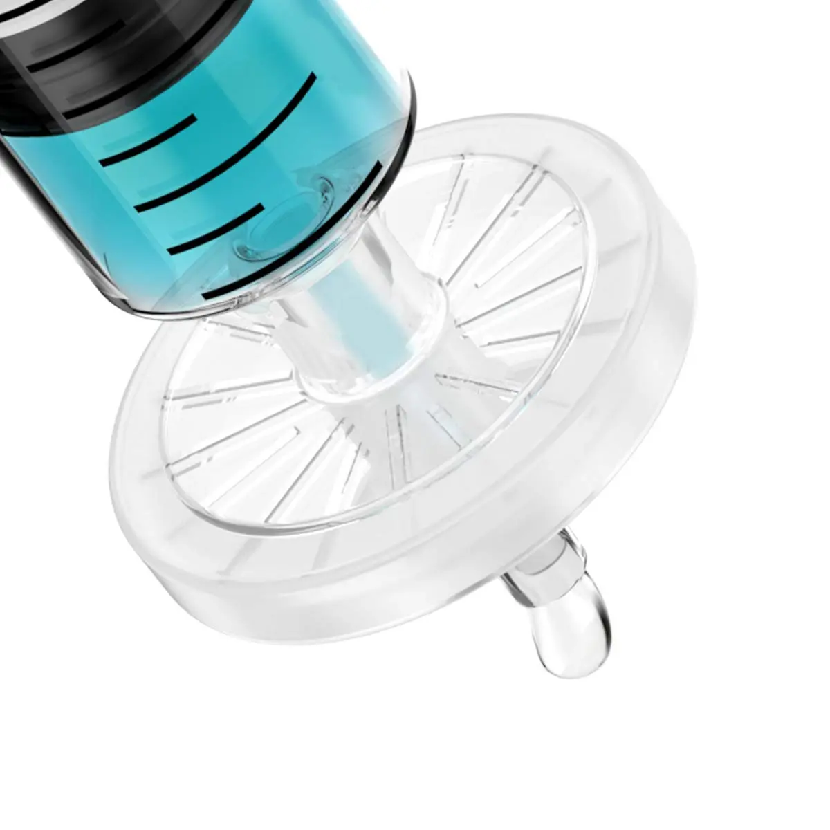 Sterile Syringe Filters PTFE 25 mm Diameter 0.22 um Pore Size Individually Packaged 10/pk by Biomed Scientific - view 3