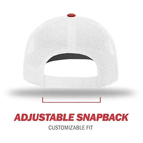 Richardson Unisex 112 Trucker Cap - Tri Black/White/Red, One Size - view 4