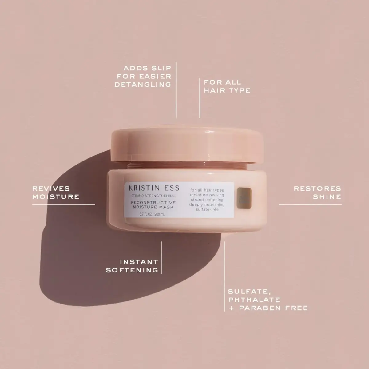 Kristin Ess Hydrating Deep Conditioner Protein Hair Mask 200ml (6.7 Fl Oz) | For Dry Damaged Hair - view 3