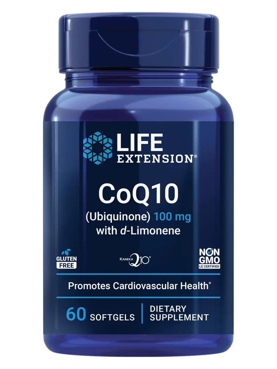 Life Extension CoQ10 (Ubiquinone) with d-Limonene Softgels 100 MG (60 Count) | Supports Heart Health & Fights Fatigue - main product image