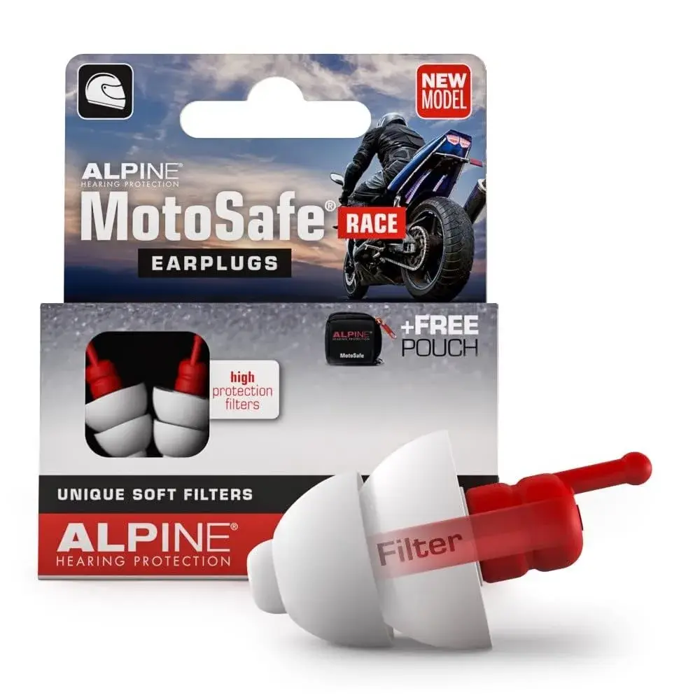 Alpine MotoSafe Race Motorcycle Ear Plugs for Wind Noise Reduction | 17 dB SNR - main product image