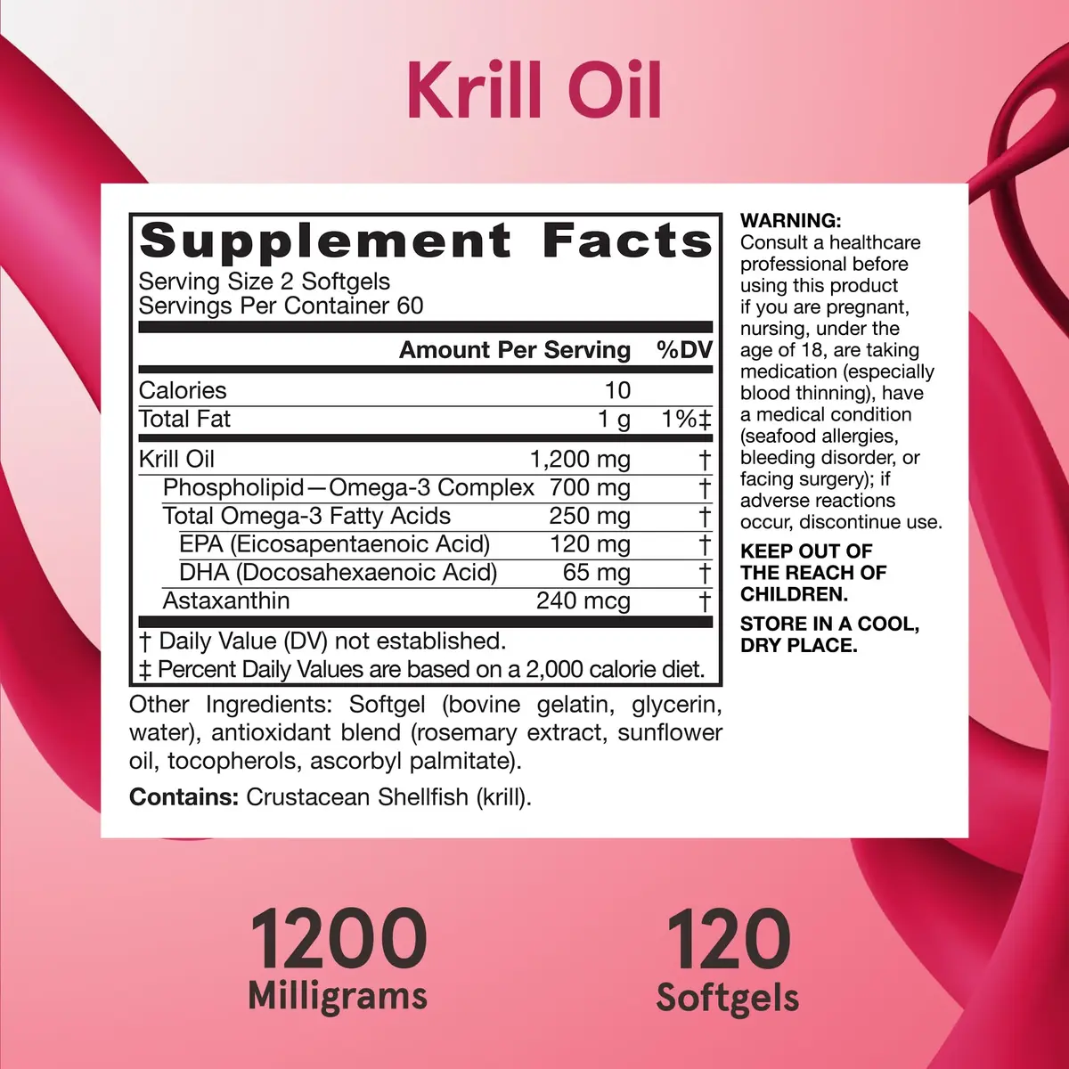 Jarrow Formulas Krill Oil Phospholipid Omega-3 with Astaxanthin 120 Softgels | Supports Lipid Management, Metabolism, Brain & Heart Health - view 6
