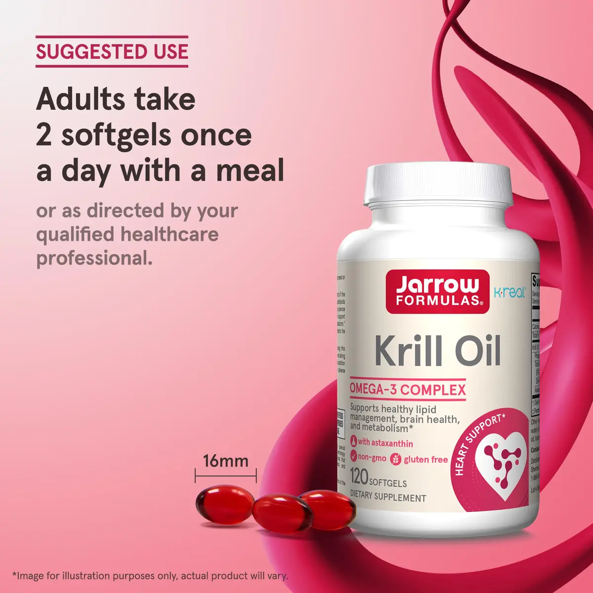 Jarrow Formulas Krill Oil Phospholipid Omega-3 with Astaxanthin 120 Softgels | Supports Lipid Management, Metabolism, Brain & Heart Health - view 7