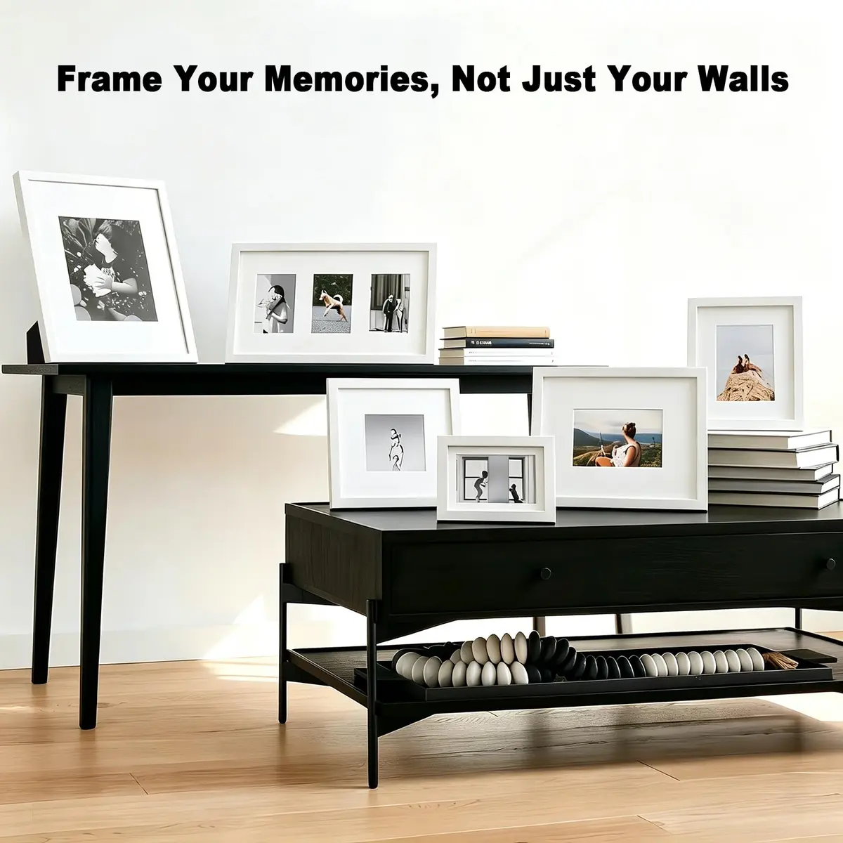 RPJC 4x6 Solid Wood Picture Frame with Real Glass Cover White | Classic Wall & Tabletop Display - view 3