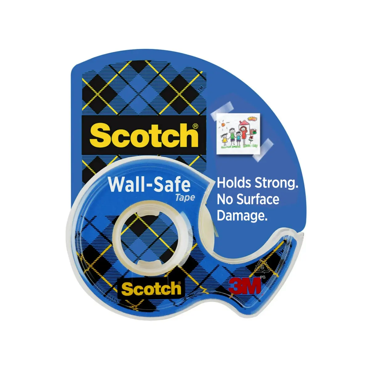 Scotch Wall-Safe Tape Dispenser with 1 Roll | Removable Tape for Photos & Art, 1.9cm x 1651cm (3/4 in x 650 in) - main product image
