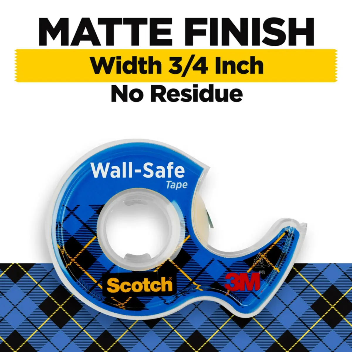 Scotch Wall-Safe Tape Dispenser with 1 Roll | Removable Tape for Photos & Art, 1.9cm x 1651cm (3/4 in x 650 in) - view 2