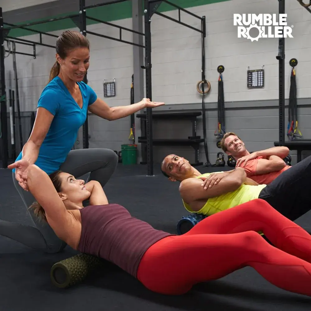 RumbleRoller Original Textured Foam Roller Midsize Gator Blue | Deep Tissue Muscle Massage - view 5