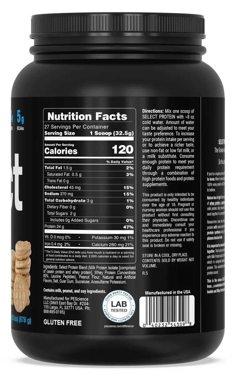 PEScience Select Protein Powder, Peanut Butter Cookie, 27 Servings | High-Quality Whey & Casein Blend for Muscle & Weight Goals - view 6