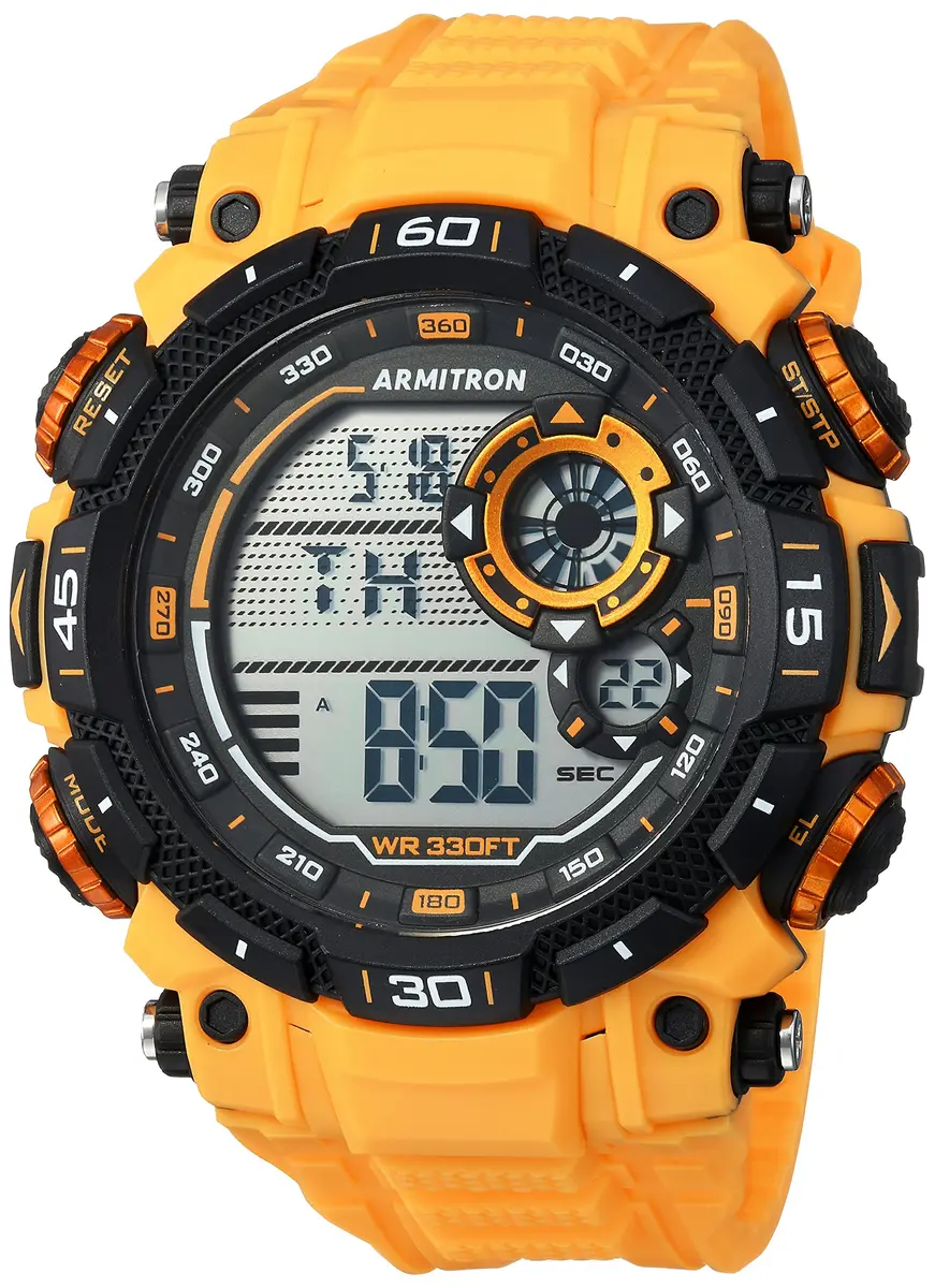 Armitron Sport Men's Digital Chronograph Resin Strap Watch, 52.5mm | Water-Resistant to 100m, Backlight, Alarm - main product image