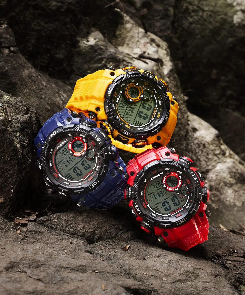 Armitron Sport Men's Digital Chronograph Resin Strap Watch, 52.5mm | Water-Resistant to 100m, Backlight, Alarm - view 3