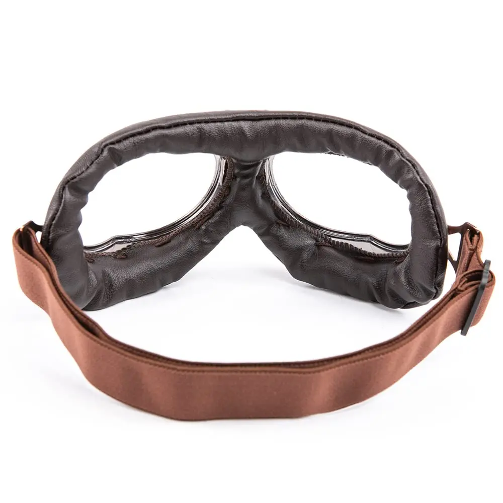 evomosa Vintage Pilot Style Motorcycle Goggles | 18.29 cm (7.1 in) Width, 7.9 cm (3.1 in) Height - view 9