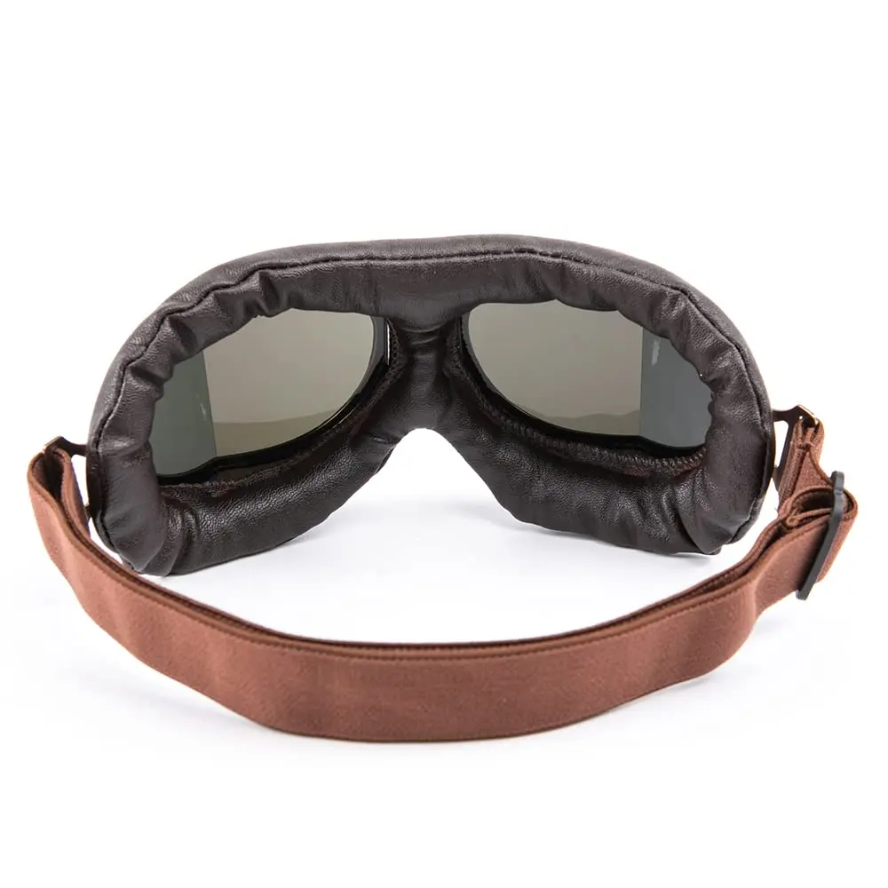 evomosa Vintage Motorcycle Goggles, Windproof Anti-Fog & Impact UV Protection Aviator Pilot Motocross Goggles, One Size, Copper | OTG Fit for Indian Roads - view 6