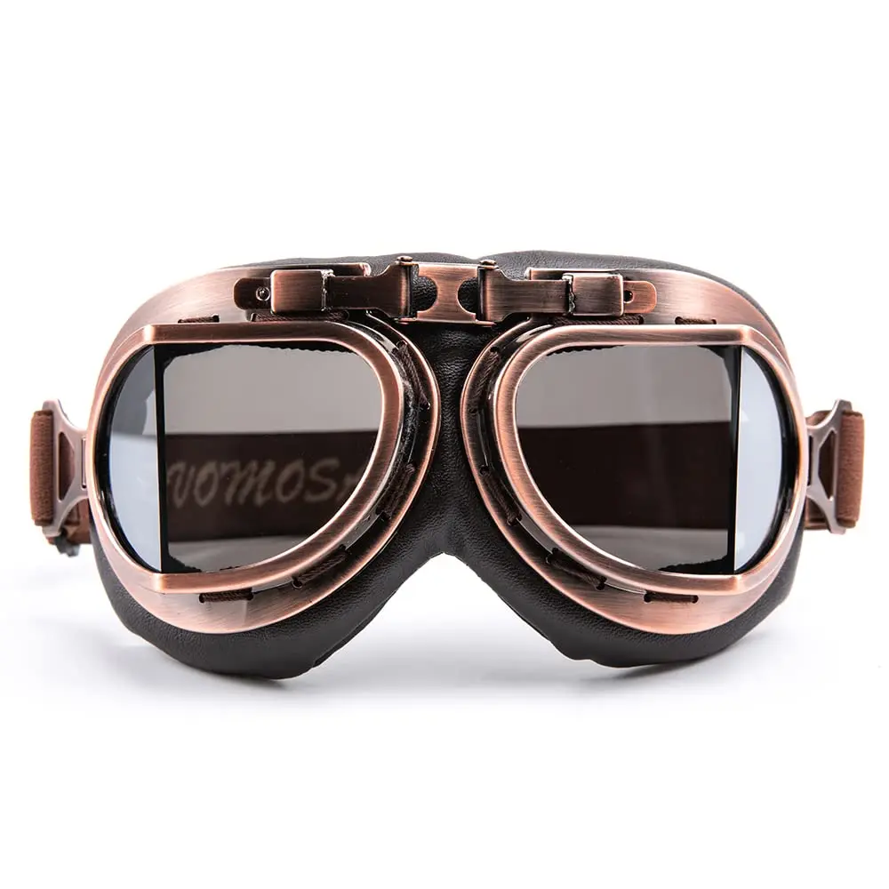 evomosa Vintage Pilot Aviator Motorcycle Goggles | 7.1 x 3.1 x 1 inch (18 x 7.9 x 2.5 cm) - main product image