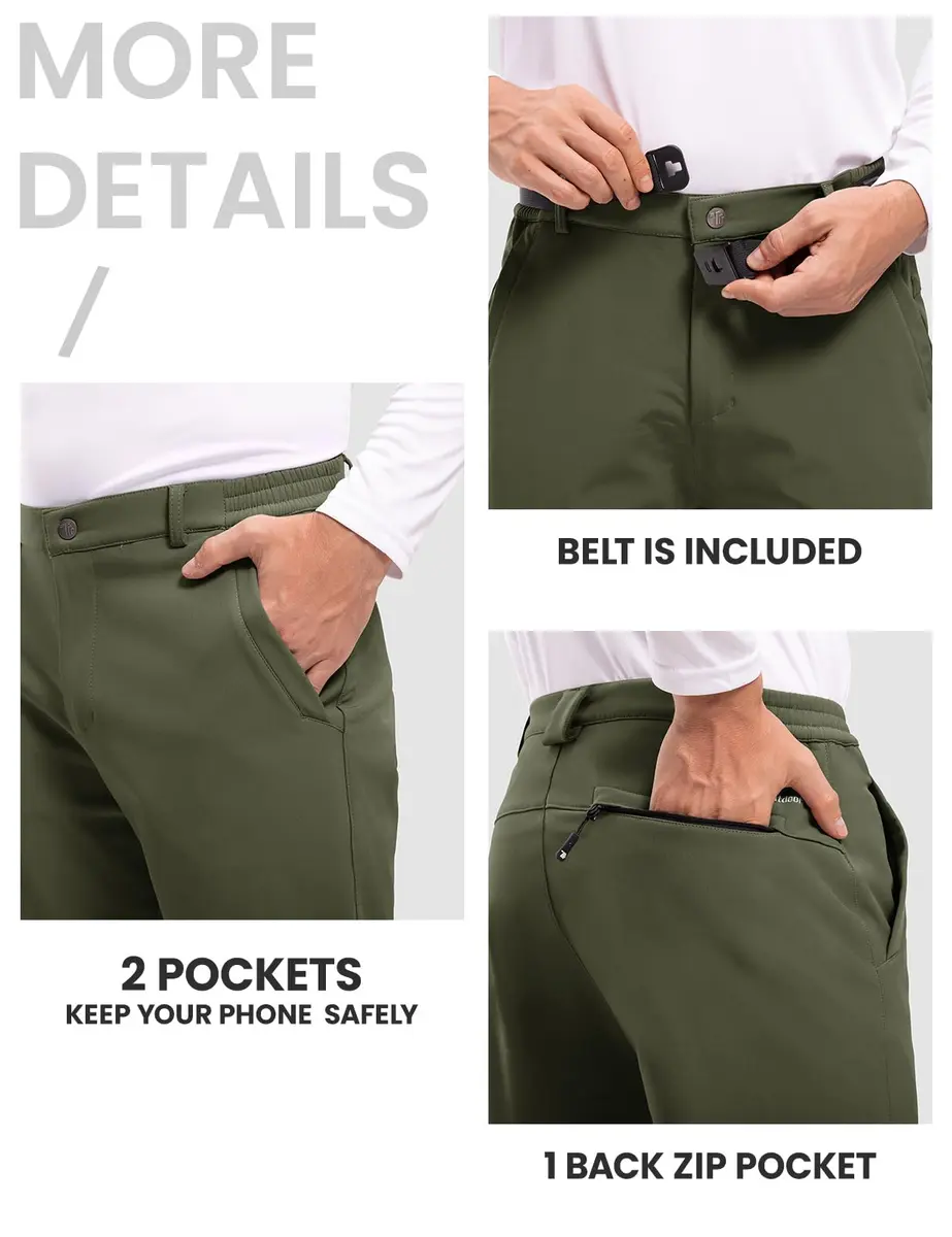 TBMPOY Men's Snow Ski Hiking Pants Waterproof Winter Fleece Lined XL | Windproof & Water-Resistant - view 5