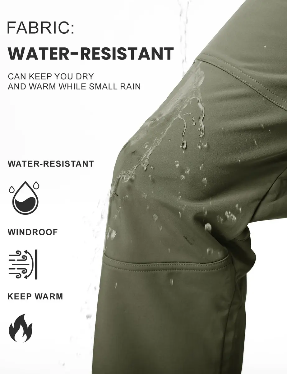 TBMPOY Men's Snow Ski Hiking Pants Waterproof Winter Fleece Lined XL | Windproof & Water-Resistant - view 4